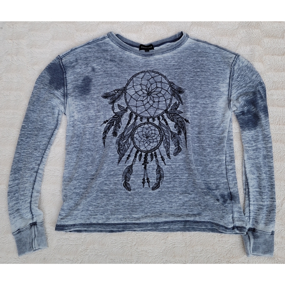 Rampage distressed blue dreamcatcher sweatshirt